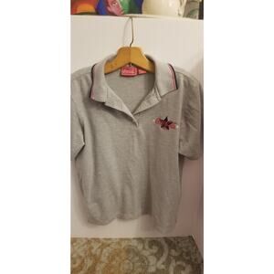 Vintage Coca-Cola Star1886 Logo 3 Button Polo Grey Embroidered Women's Size 22
